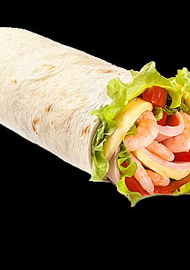 Твистер с креветкой и ветчиной