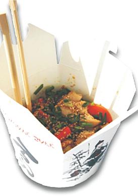 Wok "Гонконг" с креветками и тунцом